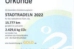 Urkunde-Stadtradeln-2022-Bruchkoebel-Gold